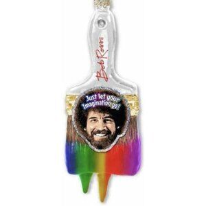 New Kurt Adler Bob Ross Paint Brush Ornament New In Package